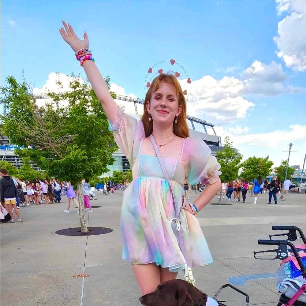 Selkie Rainbow Puff Dress